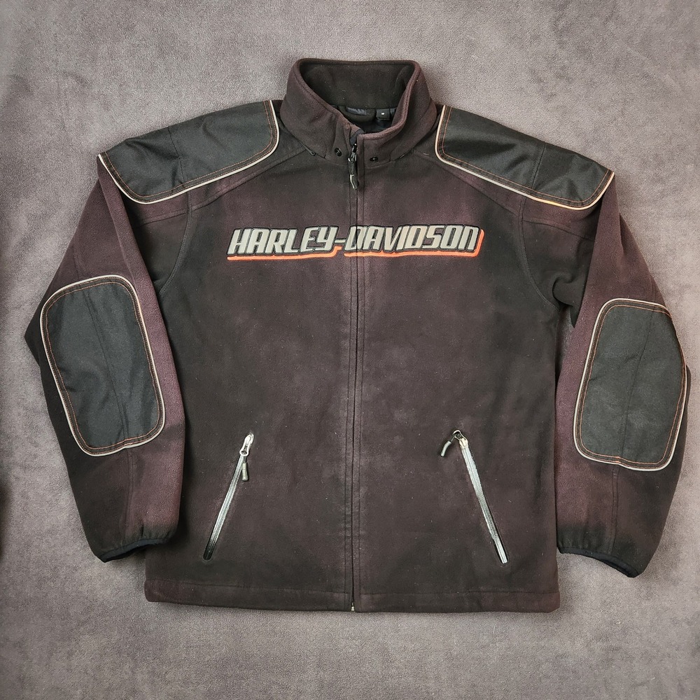 Harley Davidson Riding Gear Fleece Jacket Mens Medium Full Zip Motorcycle‎ Biker
